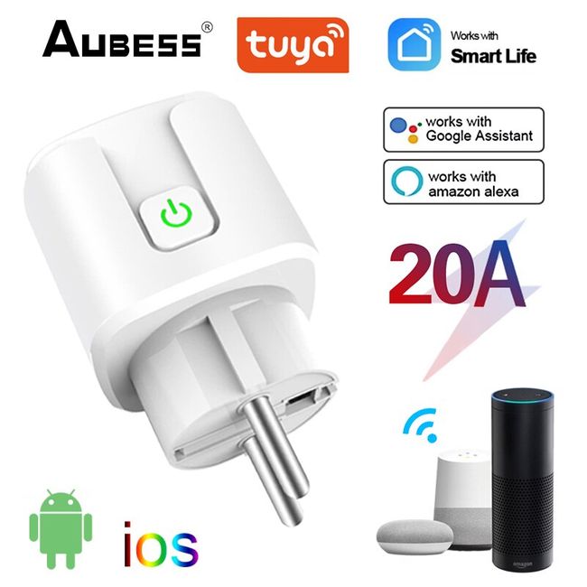 Power Monitor 20A Tuya Smart Zigbee Plug Socket US Wireless