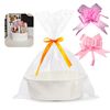 Gift Basket Empty, Gift Basket Hamper Kit with Pull Bows for Wedding Birthday Storage Easter(31 x 21 x 13 CM)