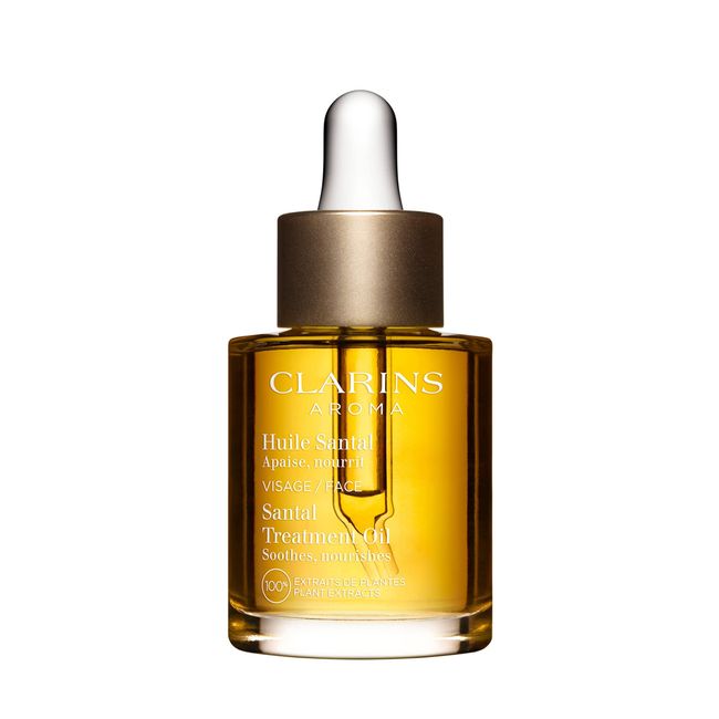 Clarins Santal Face Oil Treatment | Hydrates, Smoothes and Comforts Skin |Calms Redness and Irritations|Visibly Minimizes Fine Lines|Skin Is Immediately Soft*|100% Natural Plant Extracts|Dry Skin Type