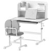 Height Adjustable Kids Desk and Chair Set w/ Reading Rack, Gray