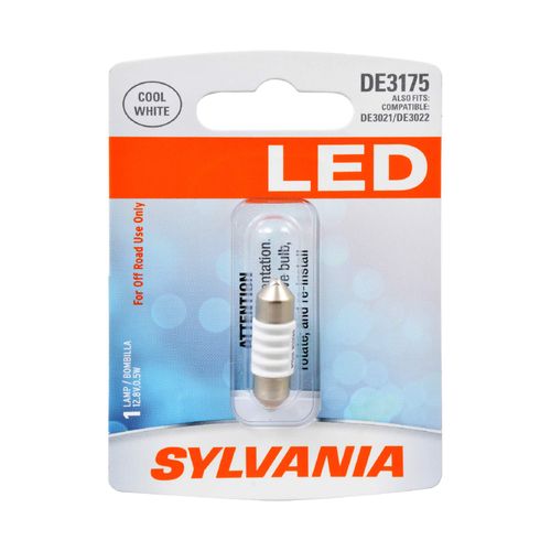 SYLVANIA - DE3175 31mm Festoon LED White Mini Bulb - Bright LED Bulb, Ideal for Interior Lighting - Map, Dome, Cargo and License Plate (Contains 1 Bulb) (DE3175SL.BP)