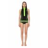 GlideSoul Women's 0.5 MM FRONT ZIP LONG TOP Black/ Lemon Small