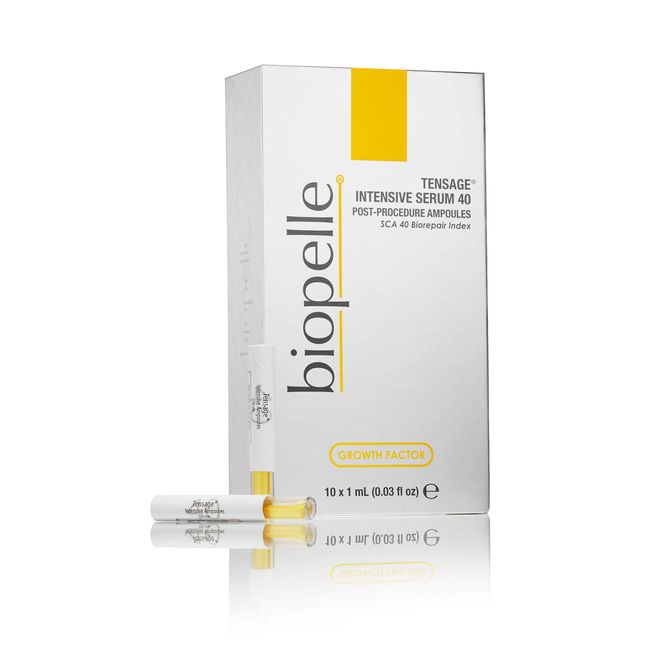 Biopelle Tensage Growth Factor Intensive Serum 40 Post-Procedure or Intensive Boost Ampoules with SCA 40 Biorepair Index, 10 Count