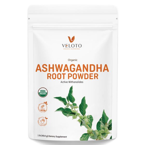 Organic Ashwagandha Powder, Ashwagandha Root Extracts, Fatigue, Adrenal & Immune Support, All Natural Stress Support and Sleep Aid, No Filler, No Additives, No GMO, Gluten Free, 1lb/454g