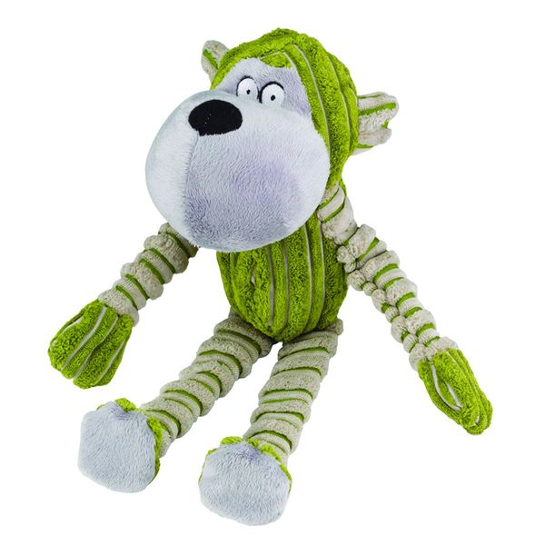 Petface Chubby Chimp Plush Dog Toy,Green