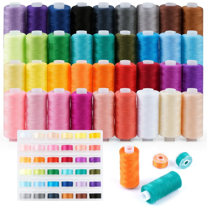PUWOWYE Sewing Thread Set Sewing Thread for Sewing Machine, 36 Colours ...