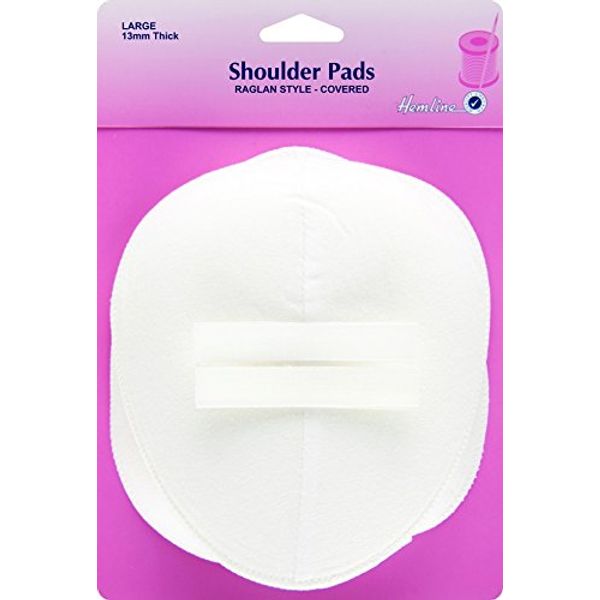 Hemline Raglan Shaped Shoulder Pads White