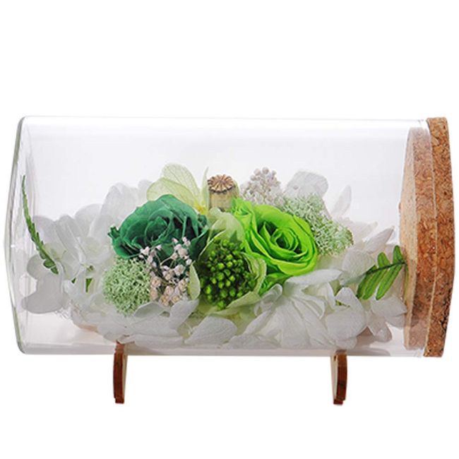 Teat Sight Preserved Flower Flower Bottle Gift Box Soleil (Rose, Green)