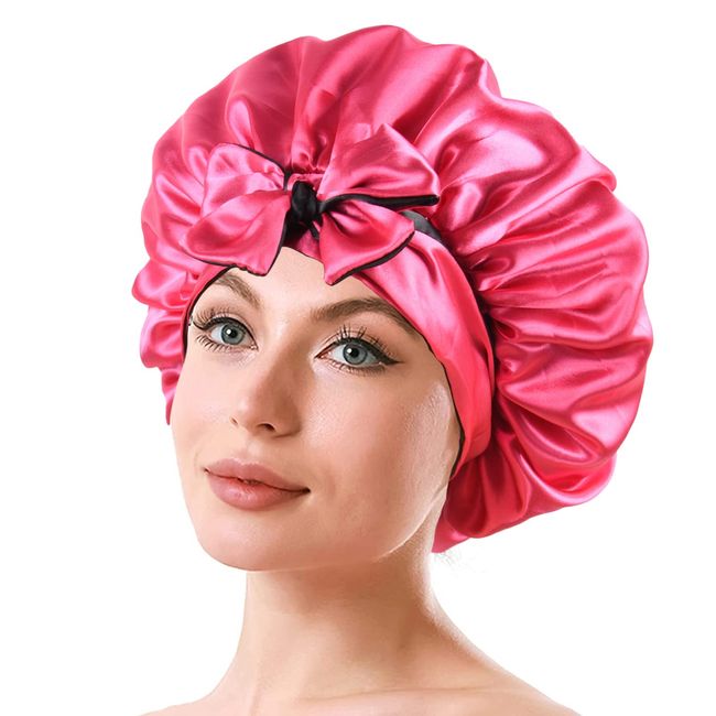 Satin Bonnet for Natural Hair Bonnets for Black Women Silk Bonnet for Curly  Hair Cap for Sleeping Silk Hair Wrap for Sleeping 