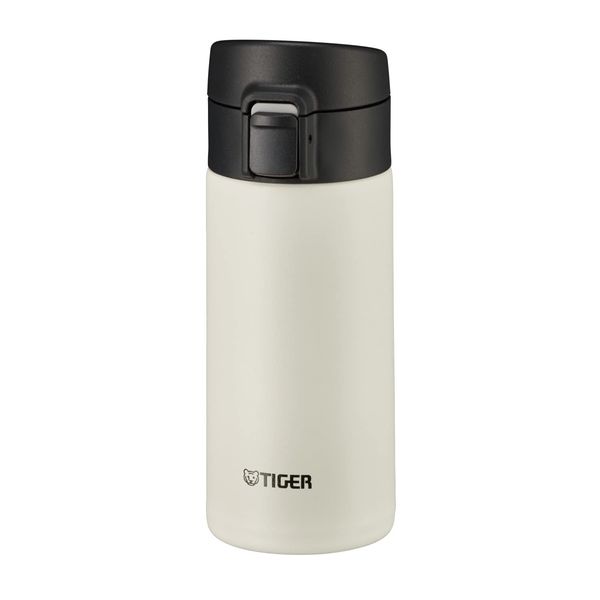 Tiger Water Bottle, 12.2 fl oz (360 ml), One-touch, Lightweight, Stainless Steel Bottle, Vacuum Insulated, Hot or Cold Insulated, White MKA-K036WK