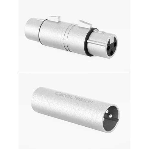 CableCreation [2-Pair XLR Male to Male & XLR Female to Female 3PIN Adapter Connector Compatible with Microphone,Mixer,Silver