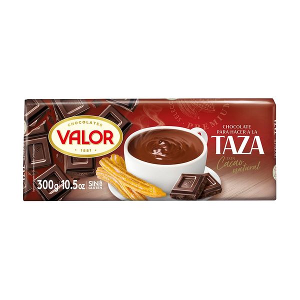 Valor. Hot Chocolate. Chocolate a la Taza Bar. 300g (10.58oz). Pack of 2.