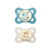 MAM Night Glow in the Dark Silicone Pacifier, Blue, 2-Count