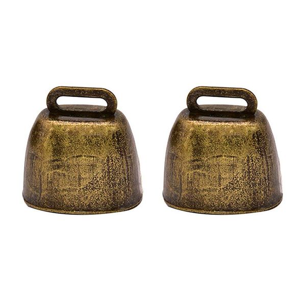 NUOBESTY Metal Cowbells Noisemaker Call Bells for Football Games, Weddings, Classroom Use 2 pcs