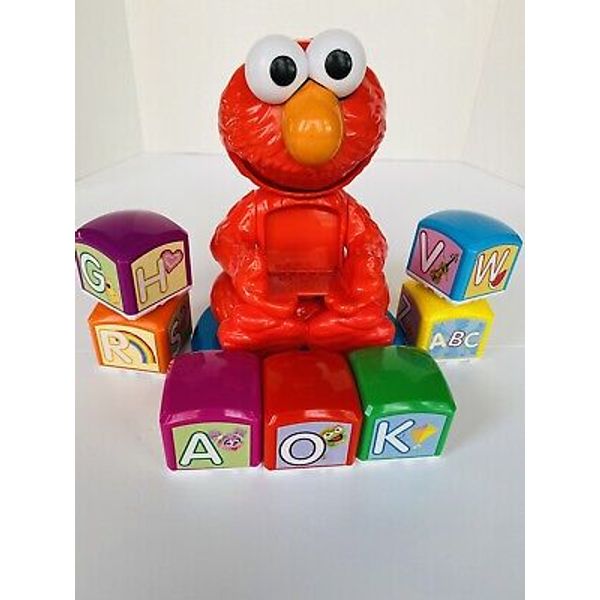 SESAME STREET ELMO ALPHABET BLOCKS FIND AND LEARNING TALKING TOY M TESTED BROKEN