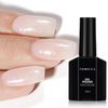 TOMICCA White Glitter Gel Nail Polish Shimmer Silver Gel Polish Natural Nude Color Translucent Jelly Nail Polish Sparkle Soak Off UV Neutral Milky Gel Polish Top Coat for French Nail Art & Home Salon