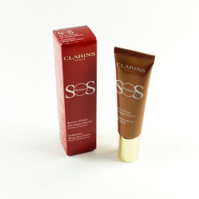 Clarins SOS Face Primer #07 Mocha: Enhances Deep Skin Tones - Size 30mL / 1 Oz.