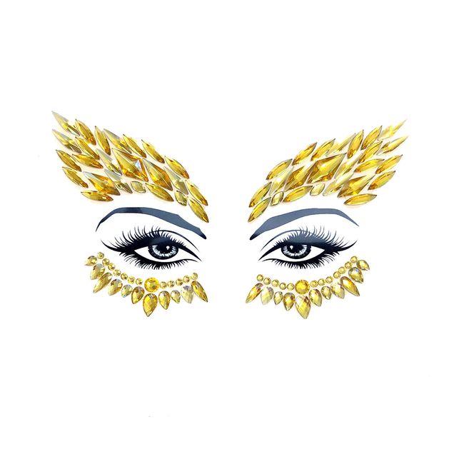 Neva Nude Golden Eye Gold Crystal In Your Face Edition Body Sticker, Golden Eye Gold, One Size