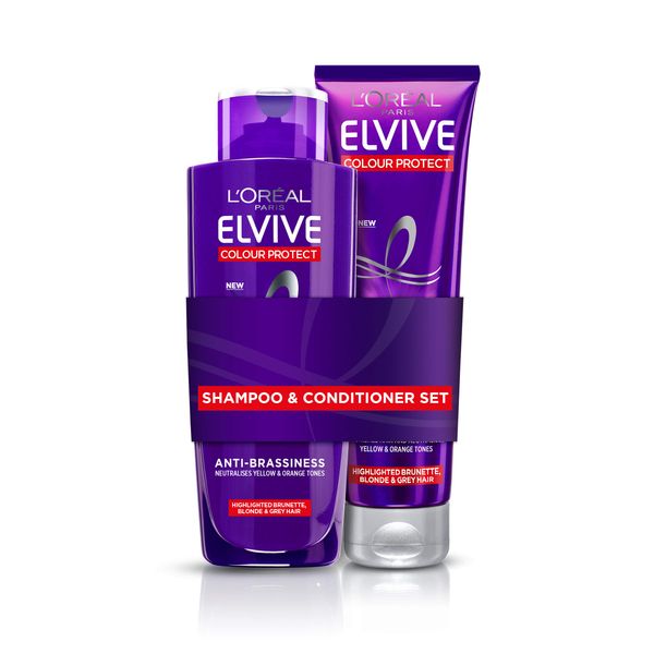 L'Oreal Elvive Colour Protect Anti-Brassiness Purple Shampoo & Conditioner Set (200ml + 150ml)