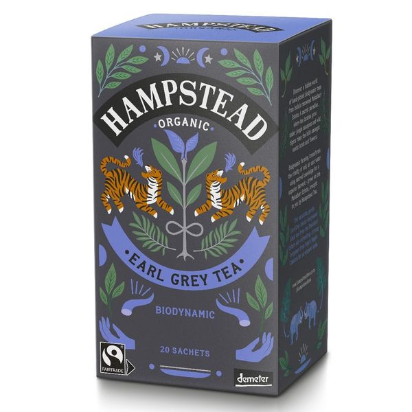 HAMPSTEAD TEA Hampstead Tea Organic Earl Grey Tea Bags, 20 Bags (Organic JAS Certified, Individually Packaged)