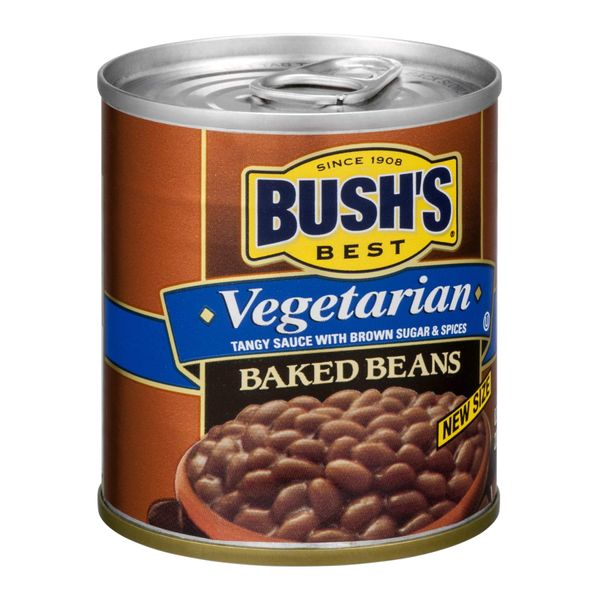 BUSH'S BEST Vegetarian Baked Beans- Canned Beans, Baked Beans,Kosher, Source of Plant Based Protein and Fiber, Low Fat, Gluten Free 8.3 OZ (Pack of 12)