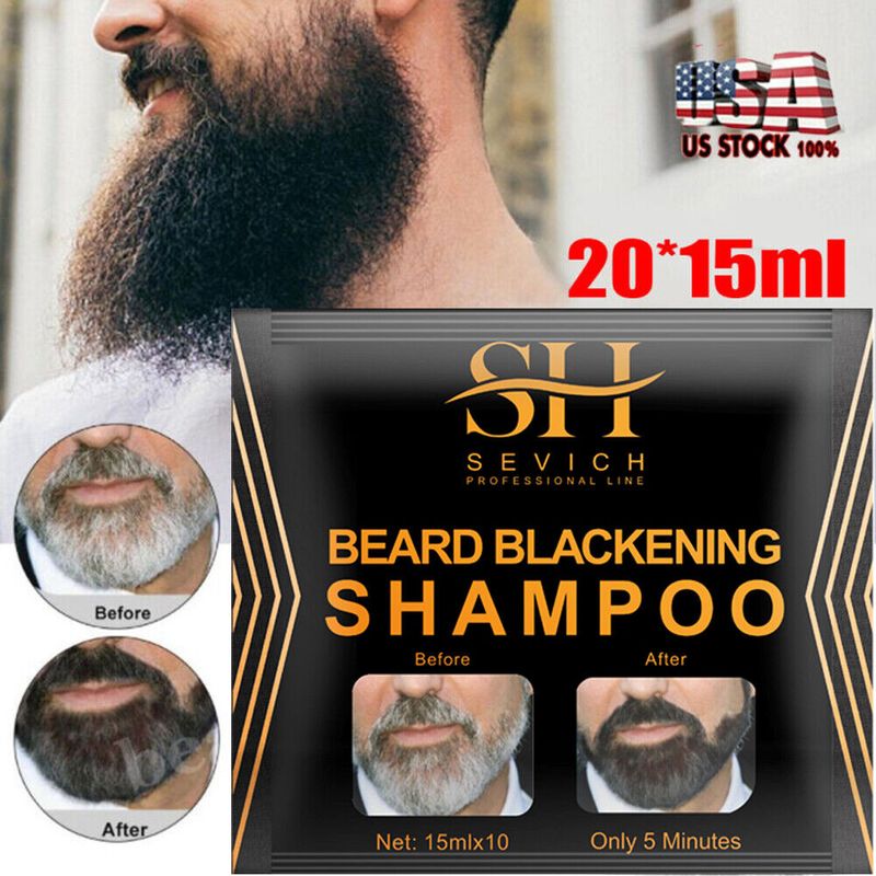 20pcs Sevich Men's Beard Hair Colour Dye Tint Cream Moustache Blackening Shampoo