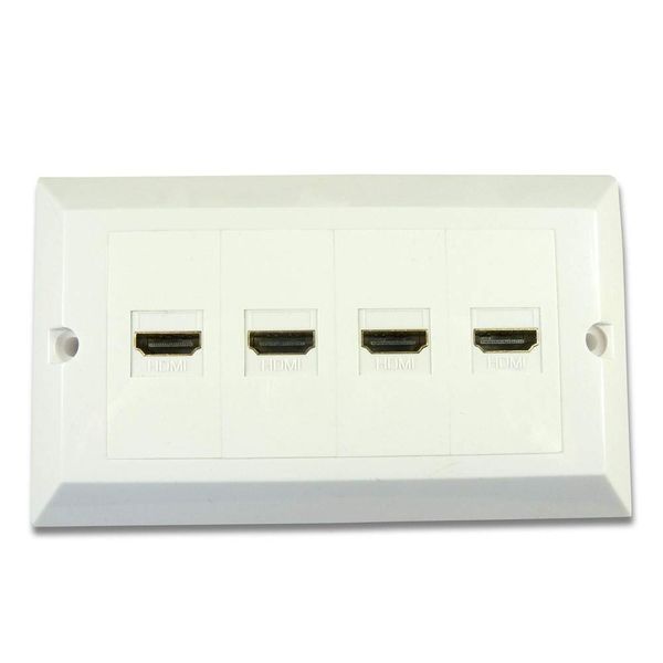 C4A 4 Socket 4k HDMI Wall Plate/Easy Connect Faceplate With 4 x HDMI sockets