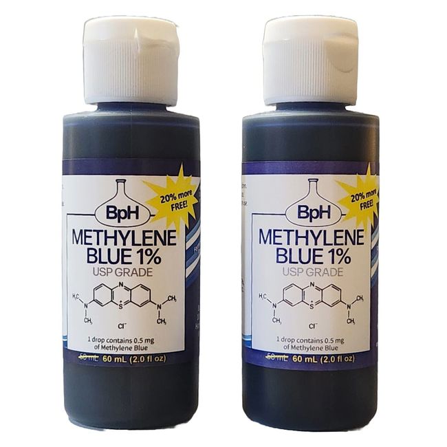 Methylene Blue 1% USP (Pharmaceutical) Grade: 2×60 mL Twin Pack