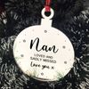 Nan Memorial Gift Engraved Hanging Bauble In Memory Plaque Keepsake
