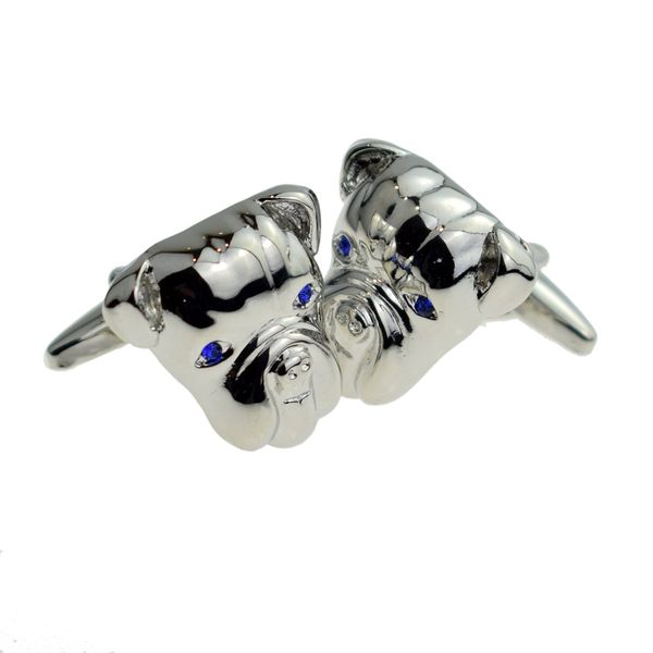 Bulldog Head Cufflinks in a Post Friendly Cufflink Box (X2N099)