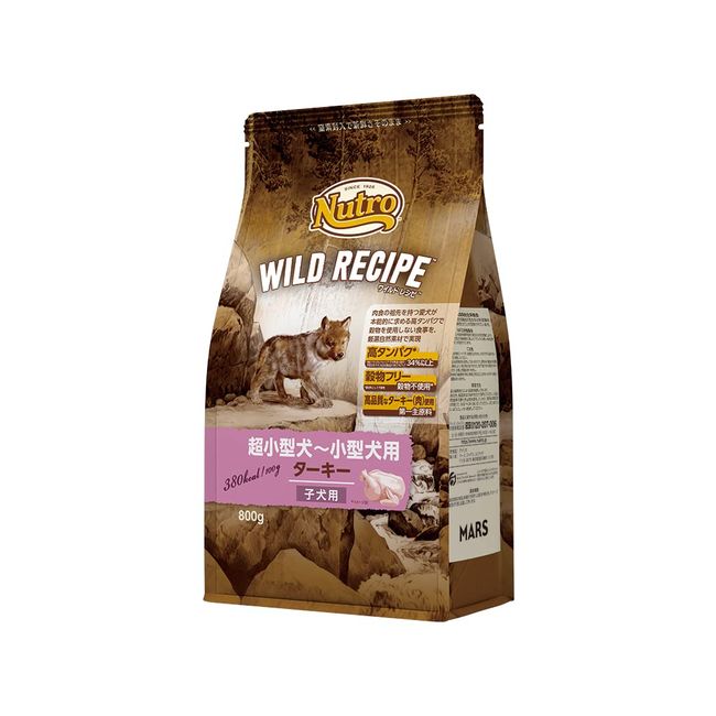 Nutro Wild Recipe for Ultra Small Dogs to Small Dogs, For Puppies, Turkey, 28.2 oz (800 g), Dog Food, No Additives, Grain Free, Gluten Free, Trial Size, Small