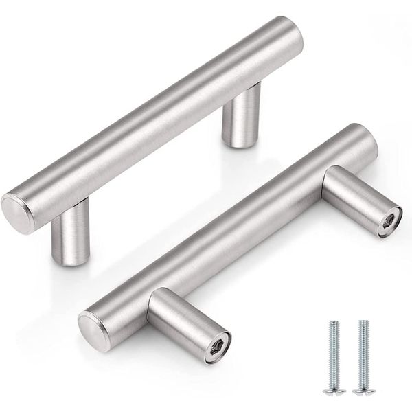 2 Pack Kitchen Cupboard Handles Stainless Steel Kitchen Door Handles Brushed Cabinet Handles Wardrobe Handles Drawer Handles (Hole Centre 64mm)