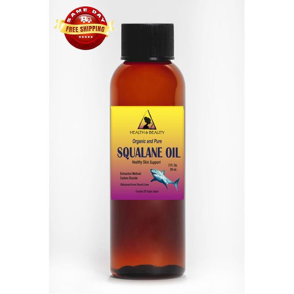 SQUALANE OIL SHARK DERIVED ORGANIC PREMIUM by H&B Oils Center NATURAL PURE 2 OZ