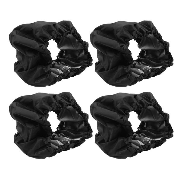 Infant Stroller Wheel Cover, 4Pcs Oxford Fabric Baby Stroller Dustproof Foot Cover Wheel Protector Cover Stroller Accessories(L-Black)