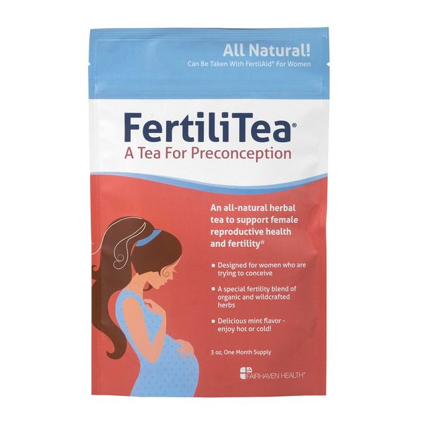 Fairhaven Health FertiliTea | Organic Fertility Tea for Women to Support Reproductive Health* | Prenatal Herbal Tea to Support Menstrual Cycle & Hormone Balance* | Contains Vitex | Mint | 60 Servings