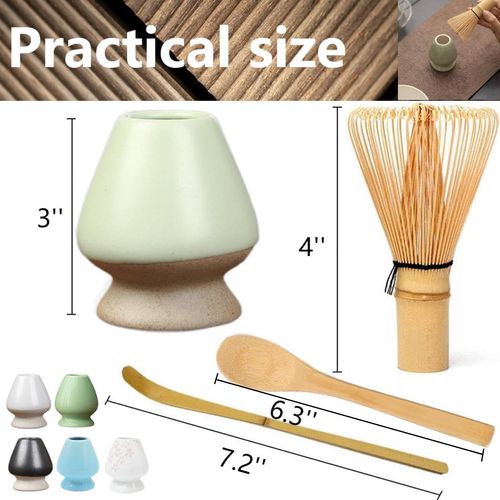 Matcha Whisk Holder Matcha Chasen Whisk Stand Ceramic Holder fit for Traditional Japanese Tea Ceremony Starter (Fruit Green)