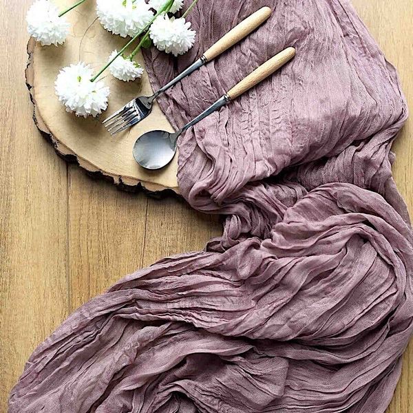 AMETHYST 10 ft Cheesecloth EXTRA LONG TABLE RUNNER Cotton Wedding Events Linens