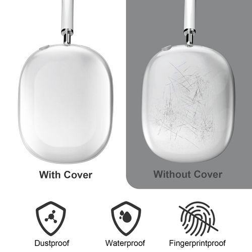VICHYIE AirPods Max Case, Soft TPU Transparent Case Anti-Scratch, Protective Cover for Max Headphones, Thin Fit into Smart Case (Transparent)