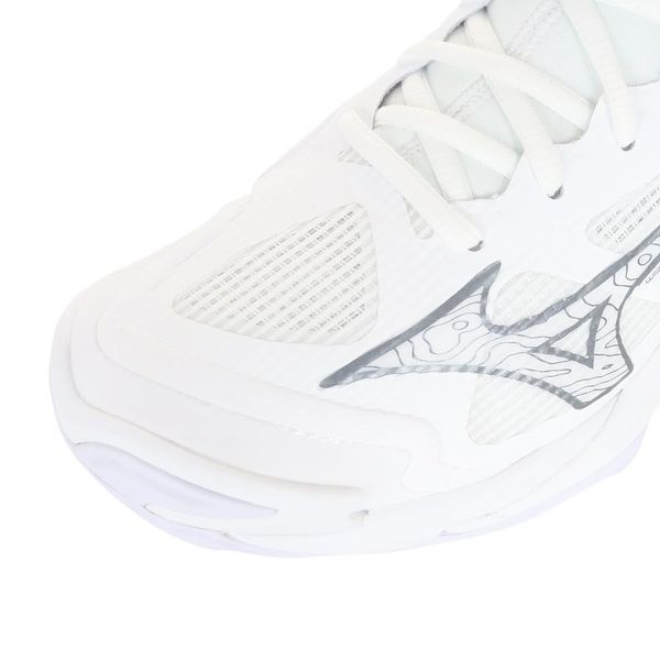 Mizuno Wave Momentum 3 MID Volleyball Shoes, White x Gray x Silver