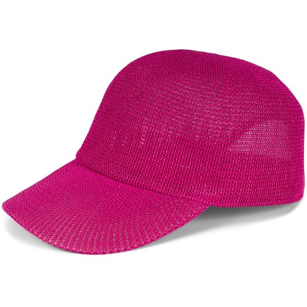 styleBREAKER Unisex Papierstroh Baseball Cap Einfarbig, Luftiges Sommer Basecap, Metallschnalle verstellbar 04023090, Farbe:Pink