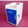 TrippNT Bedside Cart Locking Rolling Nightstand w/ Drawer, Cabinet, 2 Keys HDPE