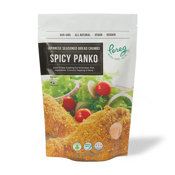 Pereg Spicy Panko Bread Crumbs - 9 Oz - Breadcrumbs with Hot Spicy Flavor – Best for Coating & Stuffing - Schnitzel, Seafood, Poultry, Vegetables, Meatballs(Pack of 1)