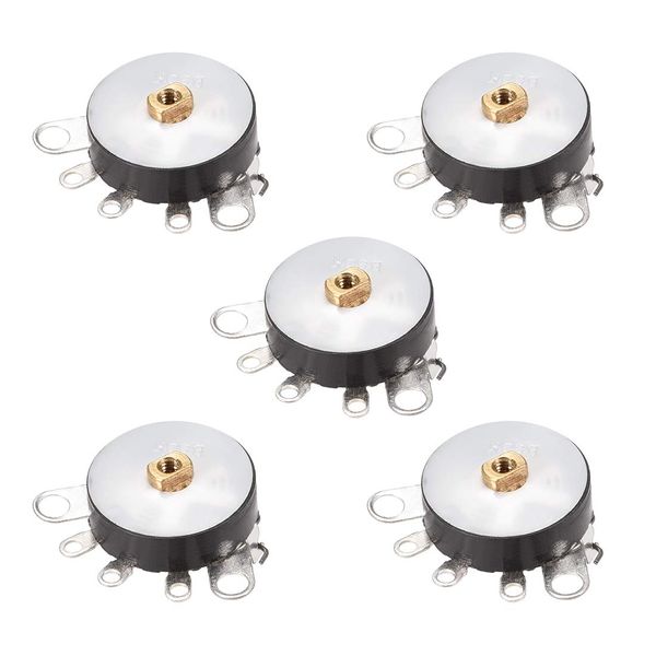 uxcell Wheel Duplex Potentiometer, Variable Resistor, with Switch, 50KΩ, Single Turn, Pack of 5