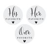 Fun Express His, Hers, Ours Wedding Favor Stickers - 36 Pc