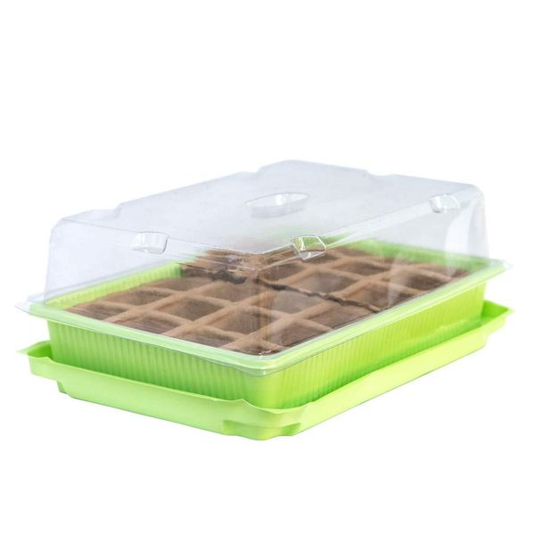 Windowsill Greenhouse Propagator Grow Kit 24 Cell Paper Pot Plastic Trays with Clear Plastic Lid for Sowing Seeds Easy Watering Good Irrigation 3x 24 Cell Windowsill Propagator by Thompson and Morgan