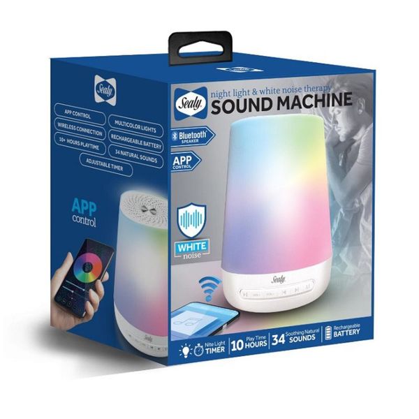 Sealy Night Light & Wireless Speaker Sound Machine 8 Sound Modes Mood Setting