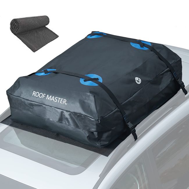 Rooftop Cargo Carrier, PI Store Waterproof Car Roof Bag with Protective Mat, Extra 16 Cubic Foot Storage Carriers for All Cars with / Without Roof Racks, Gift for Men