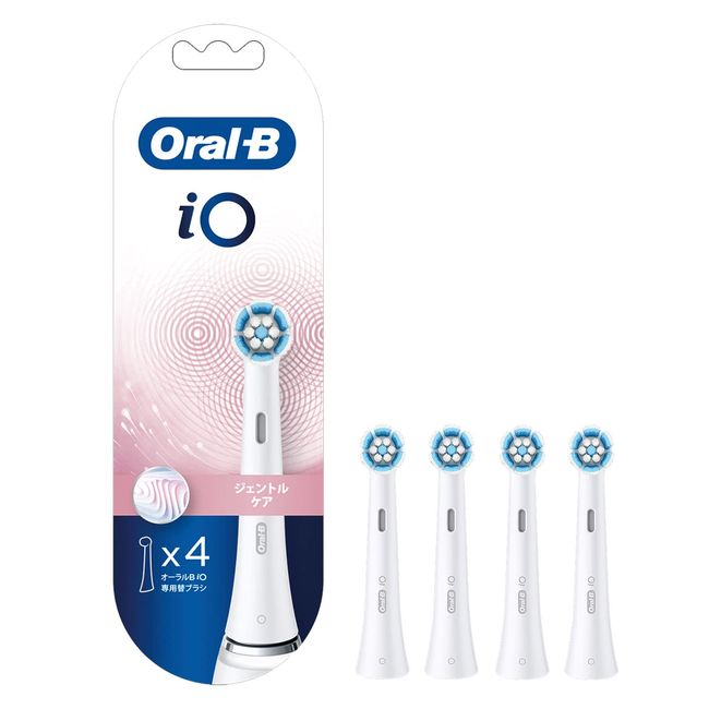 Braun Oral B iO Replacement Brush, Gentle Care, White, Pack of 4, For iORBSW-4EL iO Series Only