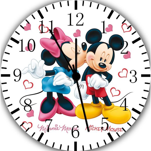 Mickey Minnie Mouse Wall Clock Frameless Silent Nice For Gifts or Decor G92