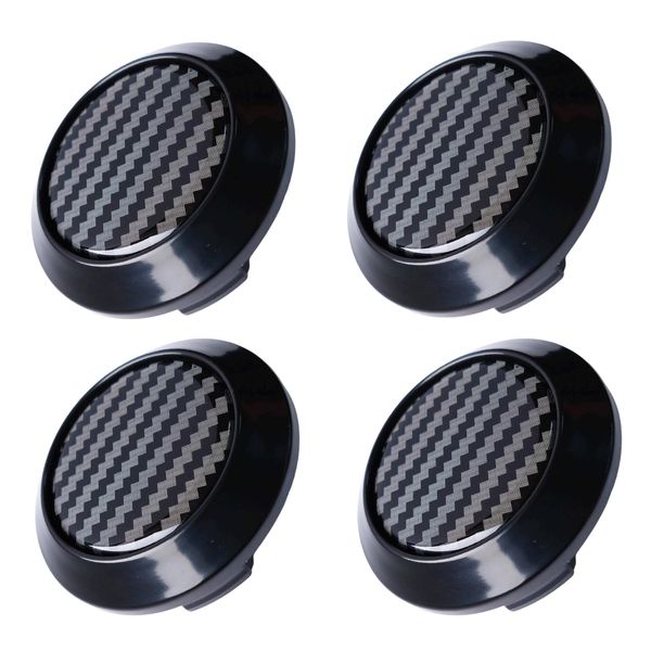 Tonra Wheel Center Cap, 2.5 inches (64 mm), Hub Center, Inner Diameter 2.4 inches (60 mm), Set of 4, ABS Wheel Cover, Cap, Seal, Black x Carbon Style